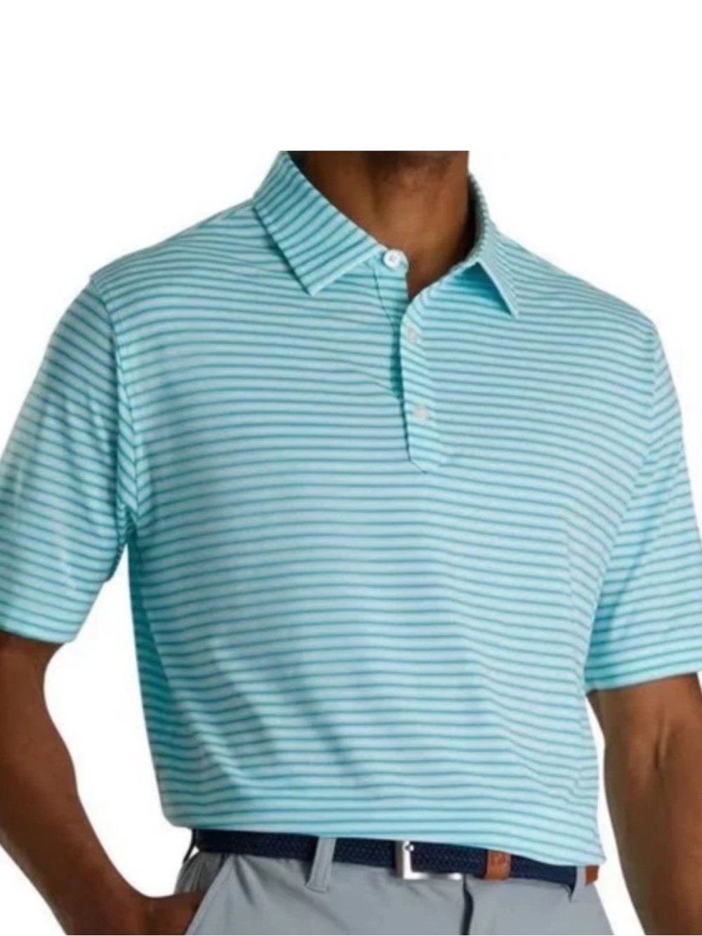 FootJoy Golf Polo Even Stripe Lisle Self Collar Performance Wear Size XXL